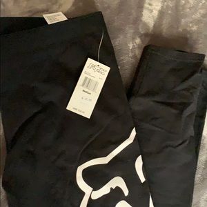 black cotton fox leggings